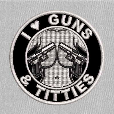 I love guns & titties 80x80 мм N-0011 фото
