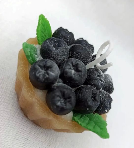 Свічка "Корзинка з чорницею"  з ароматом фруктових ягід K-0002 фото
