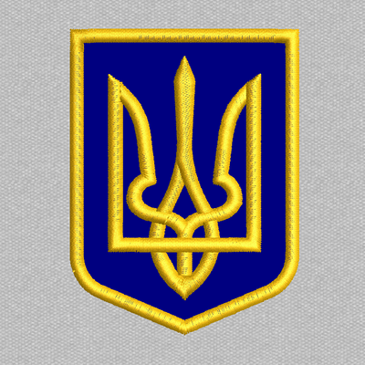 Малий герб України 60х80 мм (жовто-блакитний) N-0100 фото