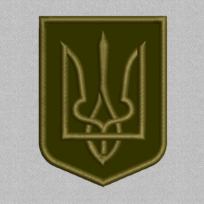 Малий герб України 60х80 мм (олива) N-0101 фото