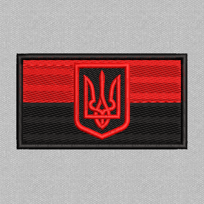 Прапор України з гербом 80х45мм (червоно-чорний) N-0104 фото