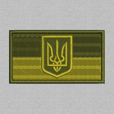 Прапор України з гербом 80х45мм (олива) N-0105 фото