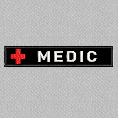 MEDIC - шеврон планка 130х25мм (чорний) N-0107 фото