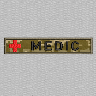 MEDIC -шеврон планка 130х25мм (піксель) N-0109 фото