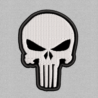 Месник (Punisher) 75х55 мм чорний (PATCH) N-0022 фото