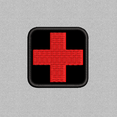 Медичний хрест 50х50мм (Чорно-червоний) N-0110 фото