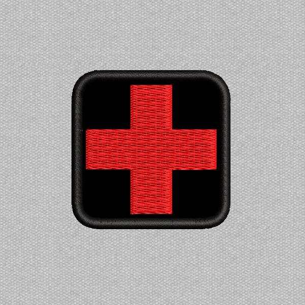 Медичний хрест 50х50мм (Чорно-червоний) N-0110 фото