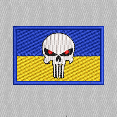 Месник  (Punisher) 70х45 мм жовто-блакитний N-0025 фото