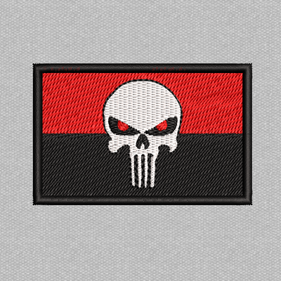 Месник (Punisher) 70х45 мм червоно-чорний N-0026 фото